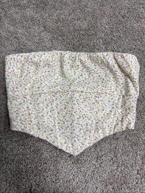 Princess Polly Floral Strapless cropped Corset Top in Cream and Pink